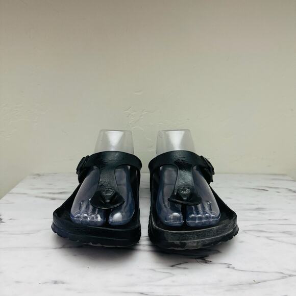 Birkenstock Gizeh Black Leather Thong Sandals Women’s Size 5.5 - Picture 2 of 10